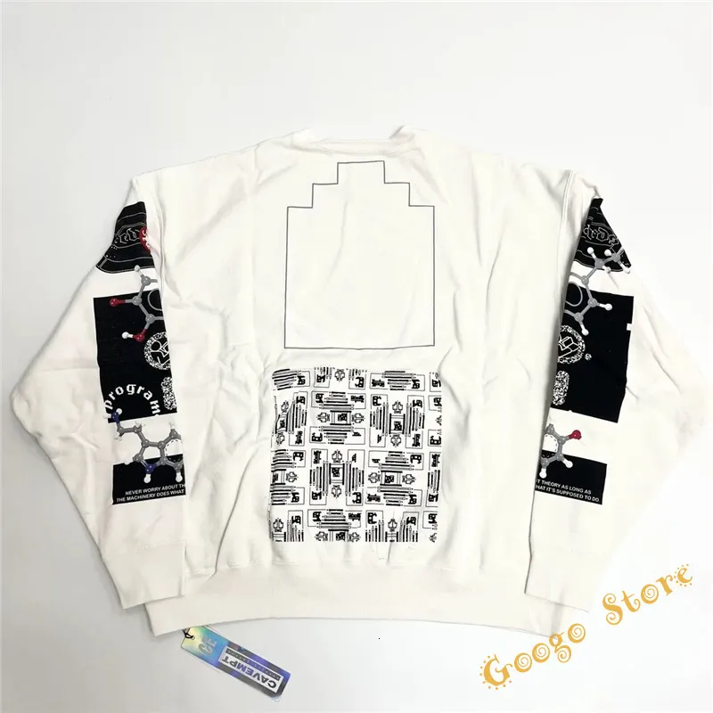 メンズフーディーズスウェットシャツCav empt empth old sleeve men men oneck ce高品質の白いキャビクトプルオーバー230904