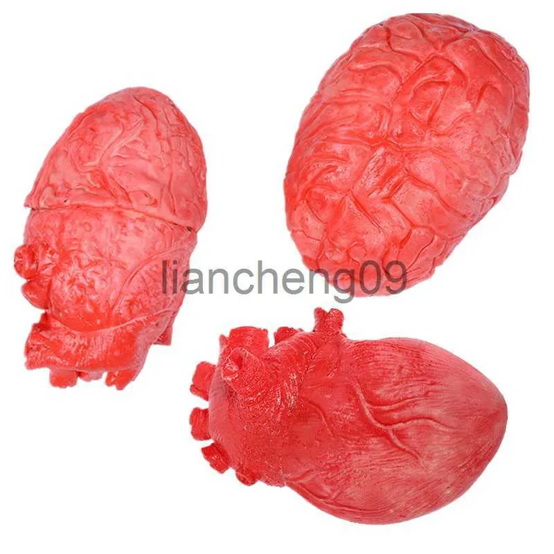Party Decoration 1PC Halloween Horrible Bloody Wreated Horror Scary Human Heart Lifesize Scary Fake Rubber Gory Body Part Halloween Decorations X0905