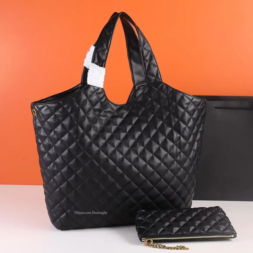 Luxury Designer Genuine Leather Black Quilted Tote Bag For Women Large Shoulder Handbag And Purse From Uniway01 60.7 DHgate.Com