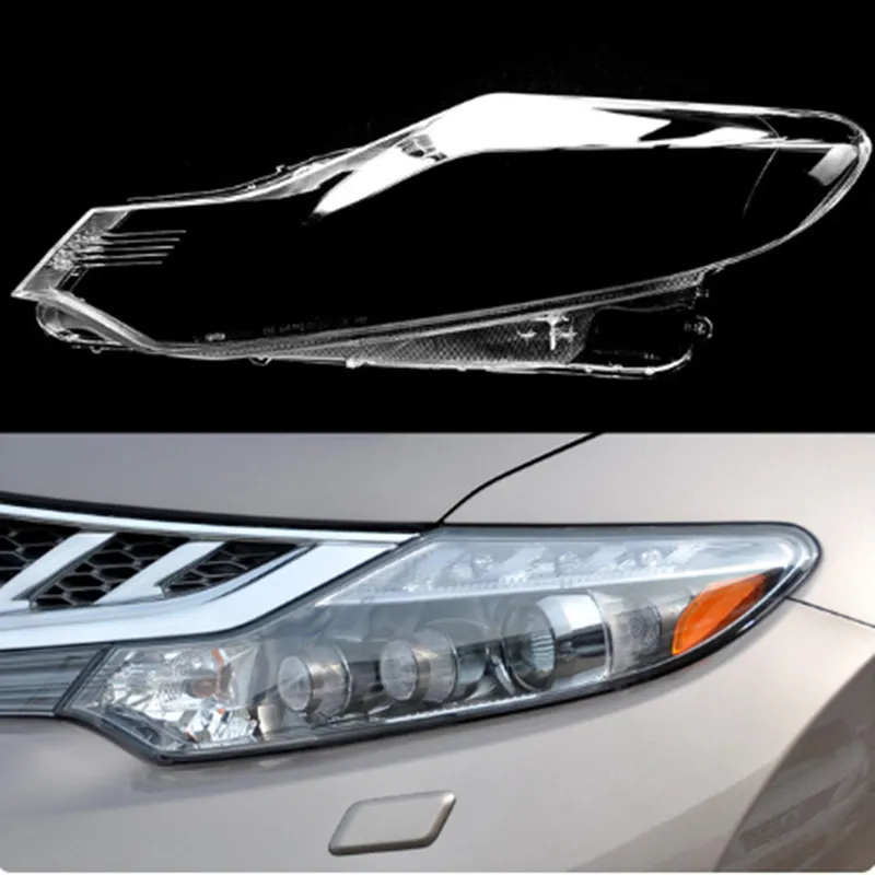Pair Of Clear Headlight Lens Covers For 2015-2018 Nissan Murano - Left & Right, Direct Replacement, PC Material