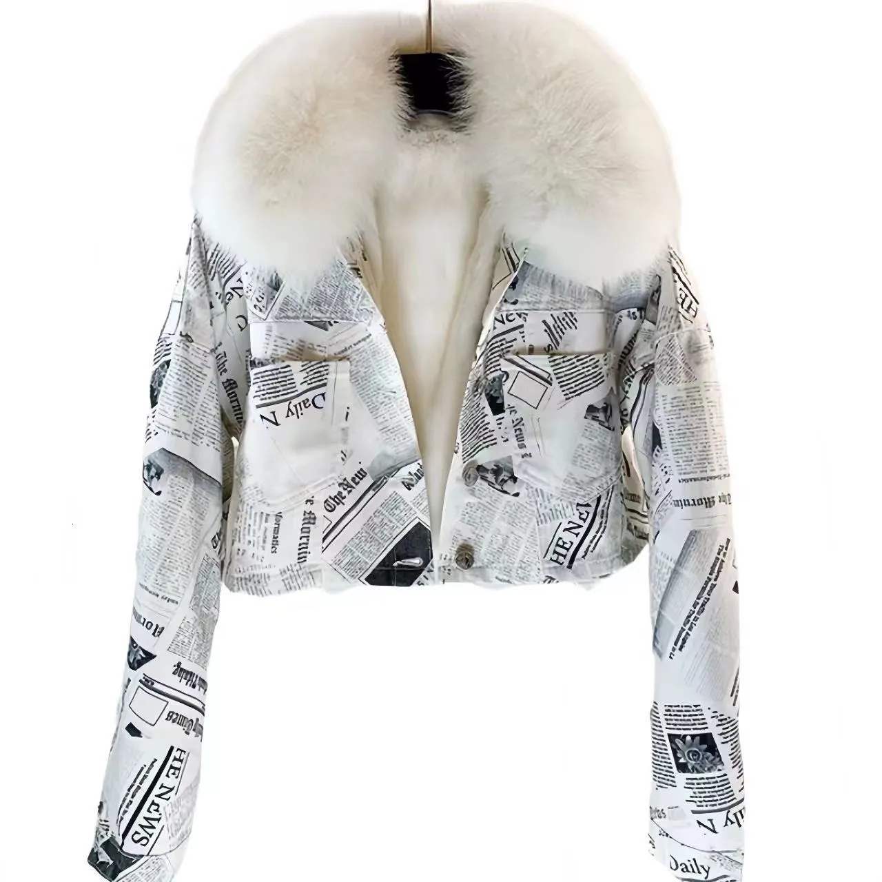 Kadın kürk sahte yüksek kaliteli lnterlinings tavşan ceket kadınlar kış Kore Moğolistan koyun yaka ceketi baskı mektubu kadın parkas 230904
