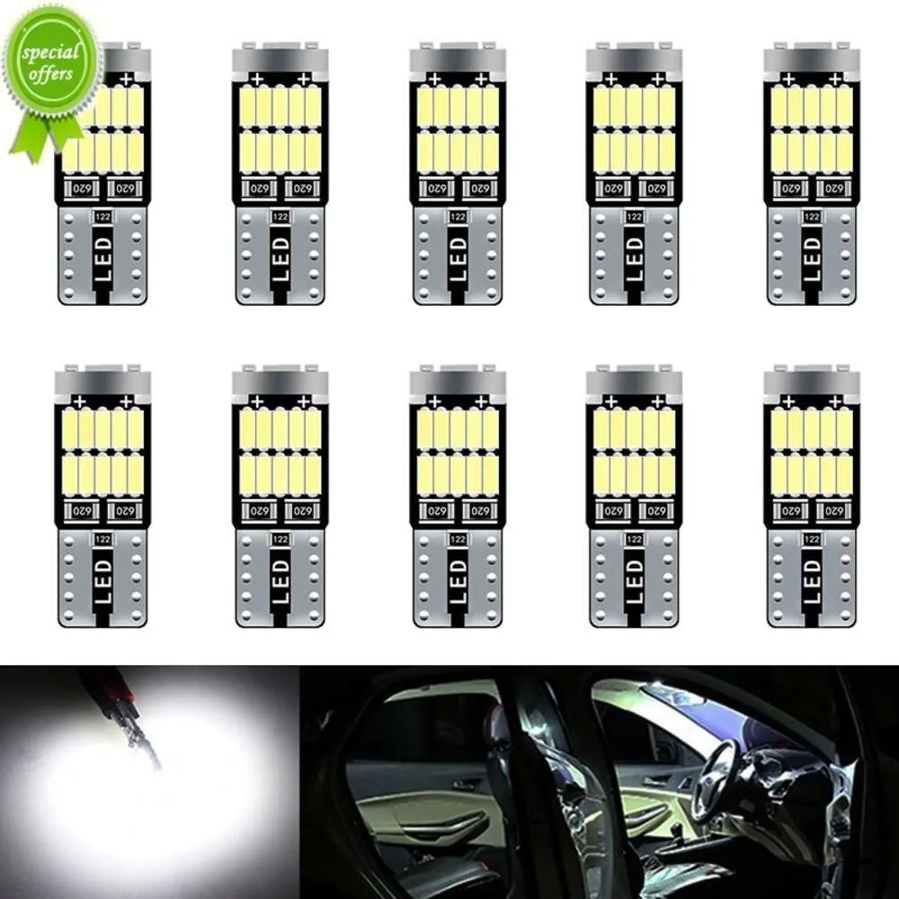 새로운 10pcs T10 W5W 194 501 LED CANBUS NO ERROR CAR 내부 조명 T10 26 SMD 4014 Chip Pure White Instrument Lights B