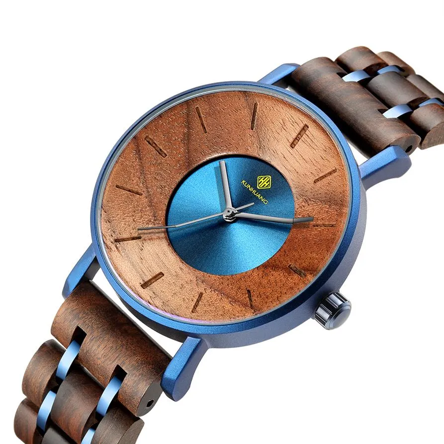 Nouveau alliage bois montres hommes mode personnalité mouvement japonais étanche montres à quartz montres relogio masculino211k