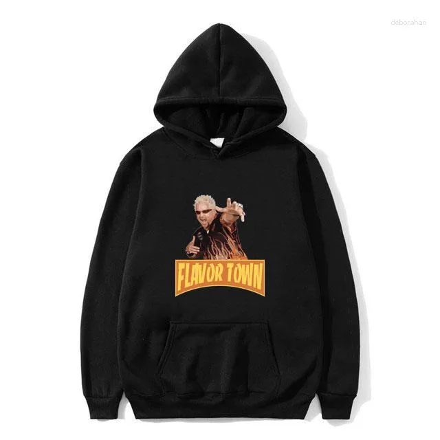 Erkek Hoodies komik lezzet kasaba ABD fieri grafik grafik kapşonlu vintage gündelik kapüşonlu eşofman erkekler kadın moda hip hop tarzı sweatshirt