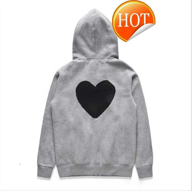 Heren Hoodies 22s Designer Play Commes Jumpers Des Garcons Brief Borduren Lange Mouw Trui Dames Rood Hart Losse Trui pm