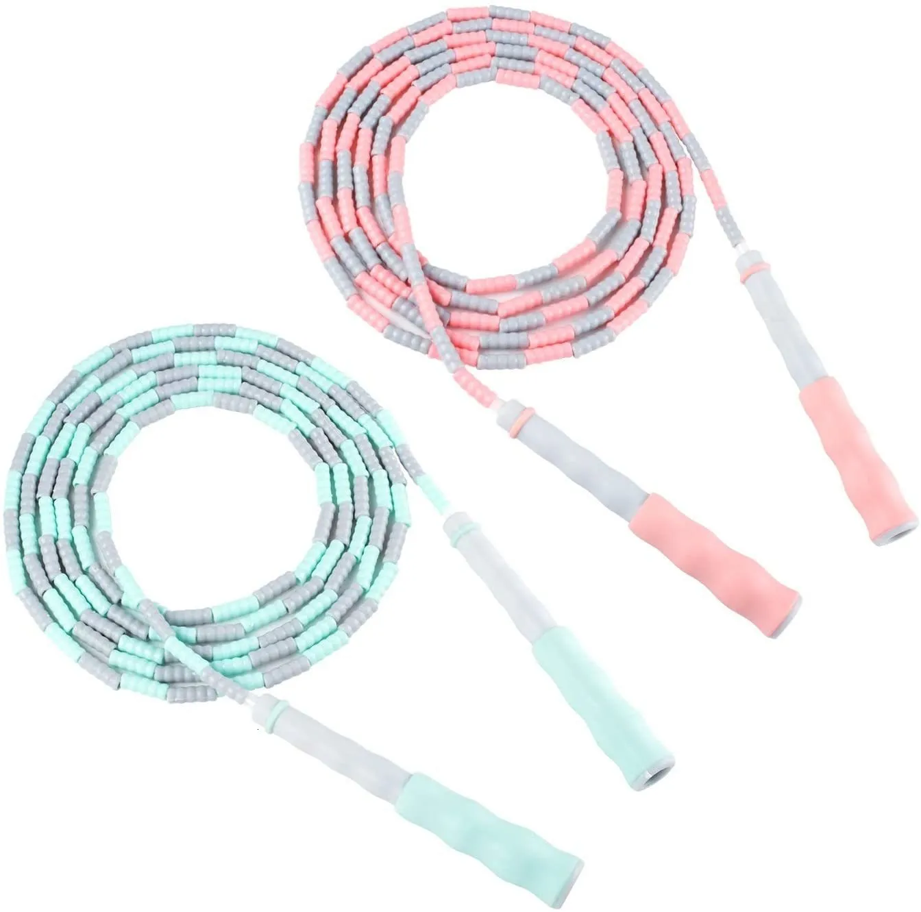 Jump Ropes Soft Pärled Rope Nonslip Handle Justerbar TangleFree Segmenterad Fitness Hoppning Håller Fit Training Spela CDFAEV 230904