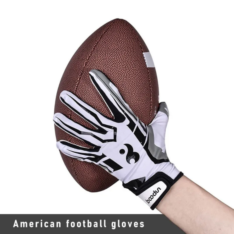 Rowerowe rękawiczki Sarung Tangan Bisbol Amerika 2 Buah Sarung Sepak Bola Silikon anty Selip Bernapas Jari Penuh Olahraga Mendaki Gunung 230905