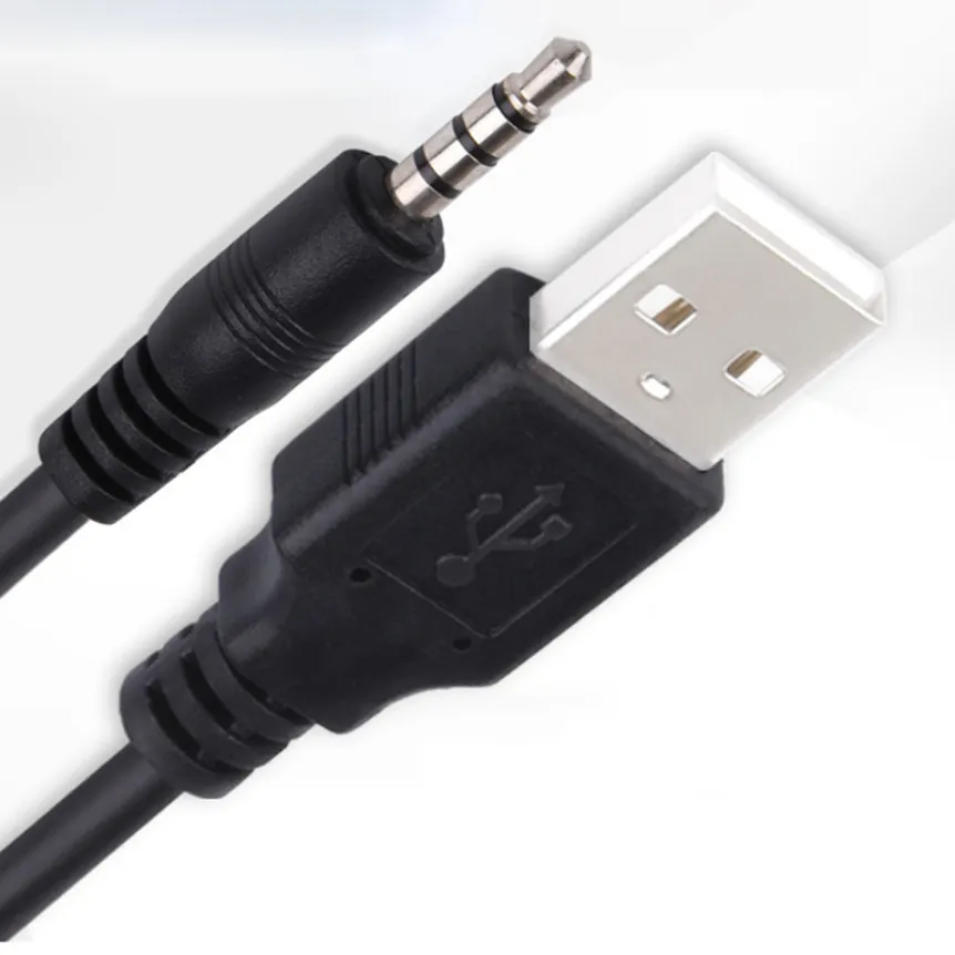 1M USB إلى 3.5 مم من الذكور جاك كابل السلك AUX سلك المحول لسماعات الرأس PO مكبر الصوت