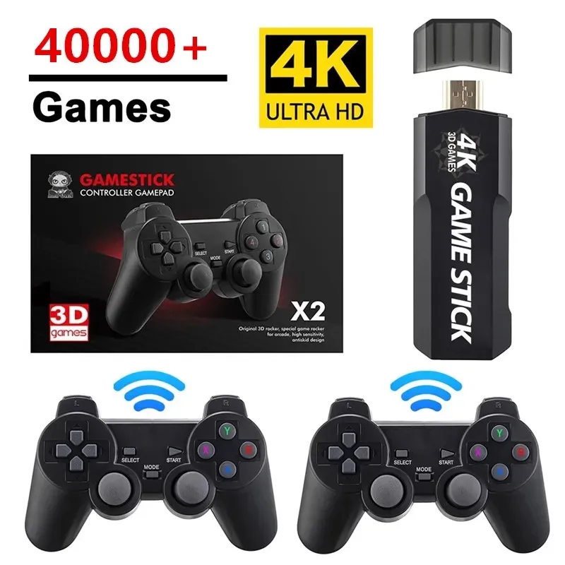 M9 휴대용 비디오 게임 콘솔 GD10 무선 더블 컨트롤러 4K HD TV 레트로 게임 50 에뮬레이터 128G 40000 게임 64GB 30000 게임용 PS1/N64/DC