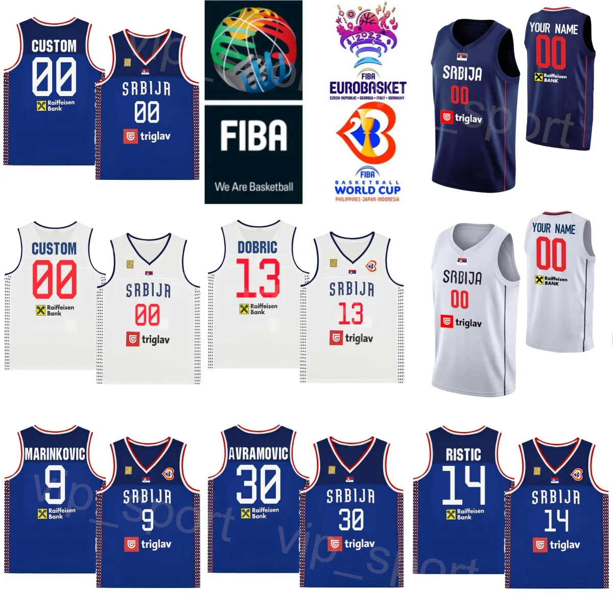 Imprimir Srbija Baloncesto Serbia Copa del Mundo 2023 23 Marko GUDURIC Camisetas 14 Dusan RISTIC 30 Aleksa Avramovic 27 DEJAN DAVIDOVAC 51 Boban Marjanovic 13 Ognjen DOBRIC