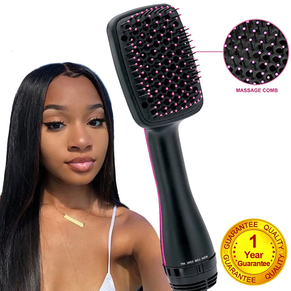 Sèche-cheveux Peigne de massage Sèche-cheveux en une étape et volumateur Brosse Lisseur Bigoudi Souffleur Fer à friser 230904