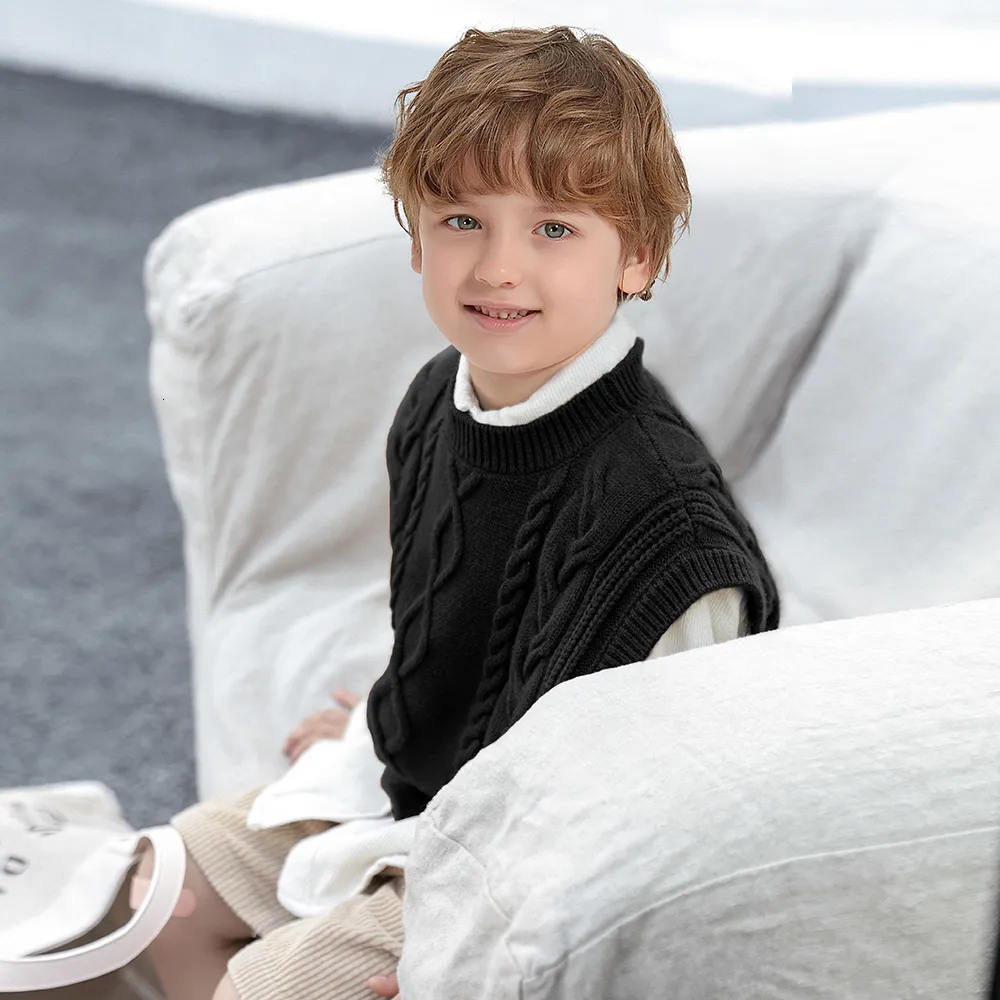 SOLOCOTE Boys Cable Knit Older Ladies Knitted Waistcoat Sleeveless Sweater For Boys Casual Style Vest For Spring And Fall 230904 From Men07 18.47 DHgate.Com