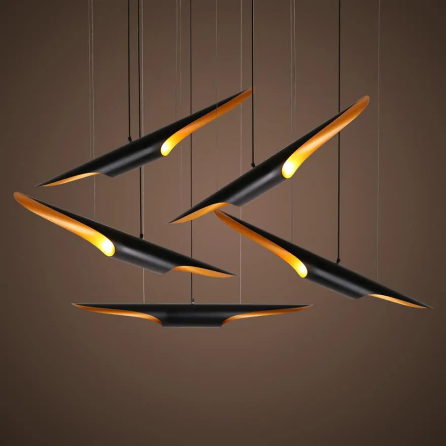 Nordic retro tubular Pendant Light Black Aluminum Pendant Lamp For Living Room Bar shop Restaurant Decorative hanging lamp238t