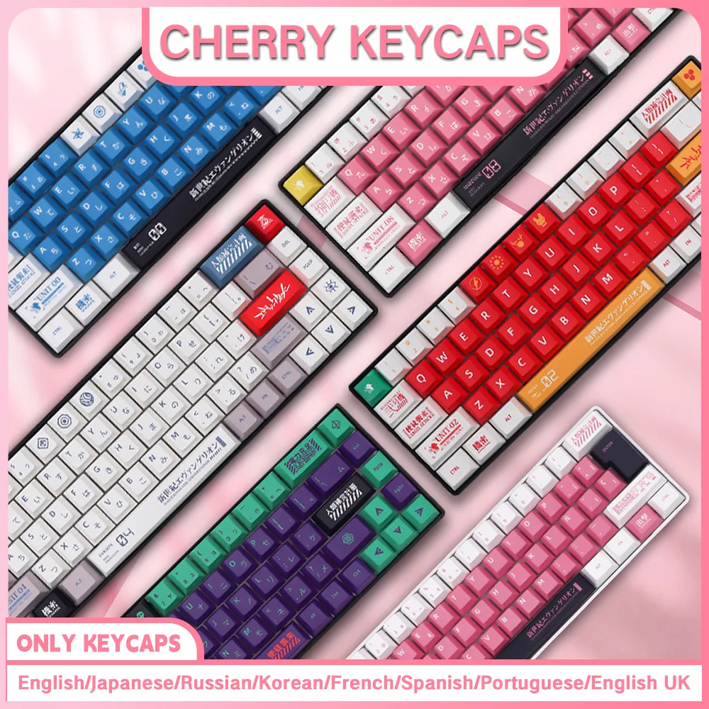 Keyboards Keycap kustom Anime Spanyol Prancis Jerman Jepang Korea Rusia tata letak ISO profil Cherry untuk Keyboard mekanik 230905