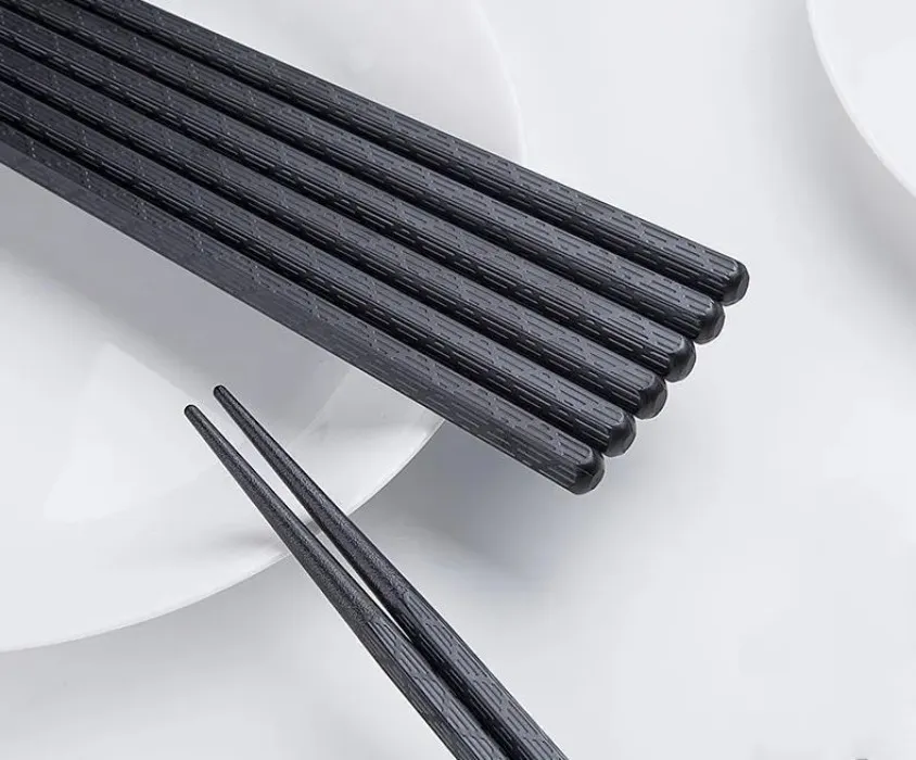 Black Chopstick Restaurant Durable Japanese Chopstick-Sushi Black-Alloy Chopsticks Chinese Food SN4576