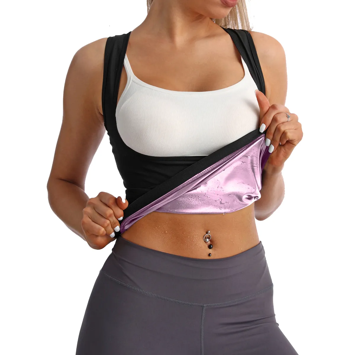 Kvinnor Shapers Bastu Vest Sportswear Shaping Training Training Weight Loss Fitness Pink 230905