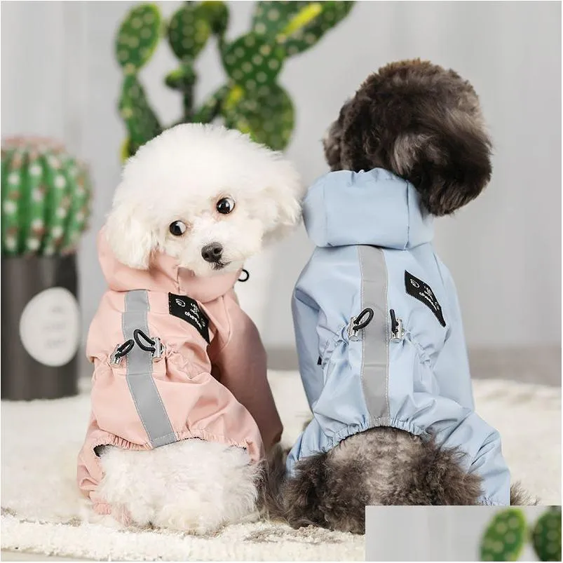 Dog Apparel Pet Waterproof Breathable Reflective Raincoat Puppy Coat Clothing Supplies Drop Delivery Home Garden Dhhaa