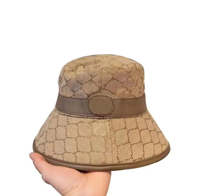 Embroidered Classic Brown Bucket Hat For Men And Women Adjustable