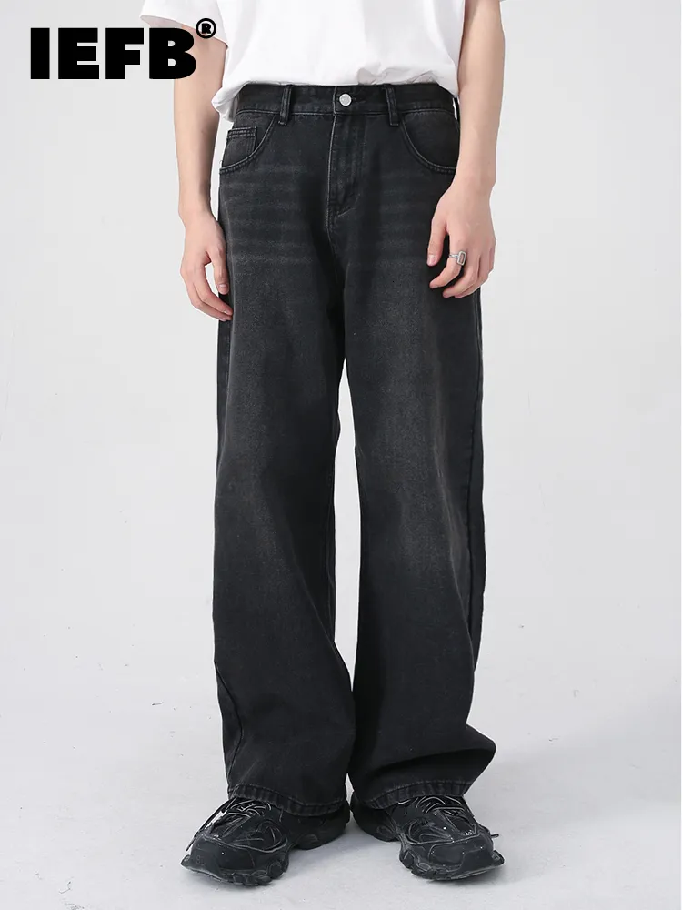 Jeans pour hommes IEFB personnalité coréenne pantalon à jambes larges droites 2023 mode automne hiver Vintage pantalon masculin 9A5577 230904