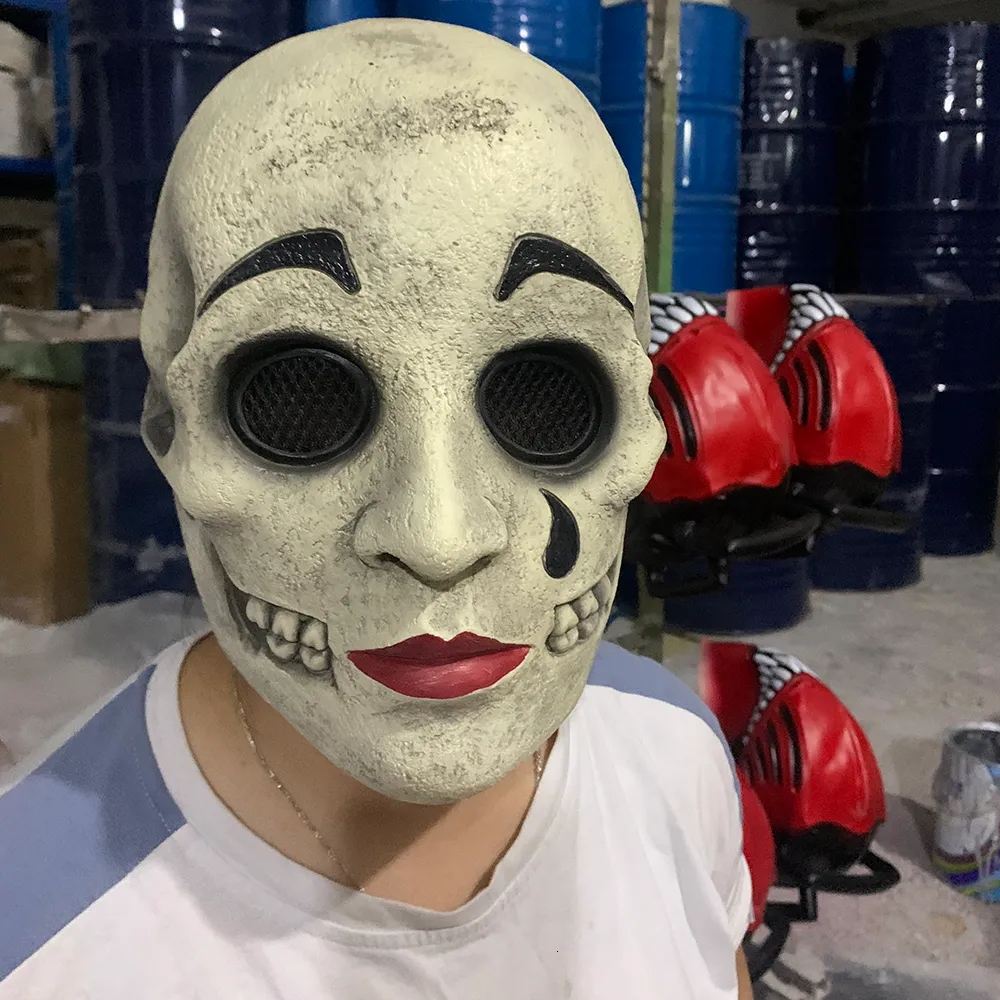 Máscaras de festa Filme de terror Uma assombração em Veneza Máscara Cosplay Holloween Assustador Adereços Masquerade Full Head Latex 230904