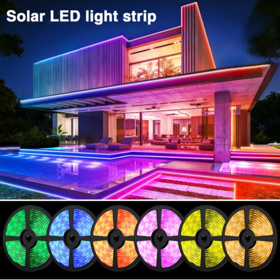 Güneş Led Işık Şeridi Açık Işıklar Led Strip Bahçesi 5m/240leds 10m String Lights LED Solar Street Çelenk Bahçe Dekorasyonu