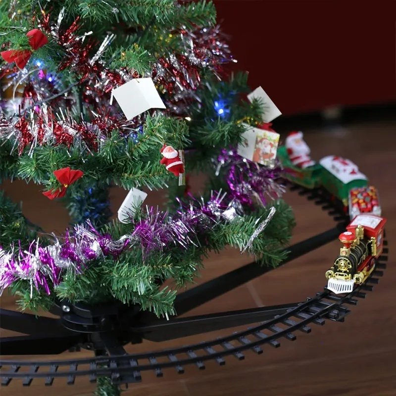Christmas Train Set Electric Christmas Decoration with Sound and Light for Christmas Tree Rail Car Gift Toys and Peripheral Products for