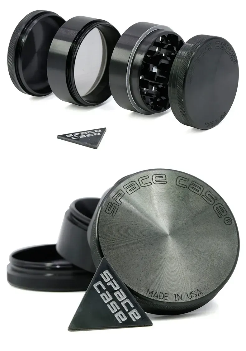 63mm Space Case HERB Grinder with black silver color Aluminium Alloy tobacco grinder in stock vs sharpstone grinder