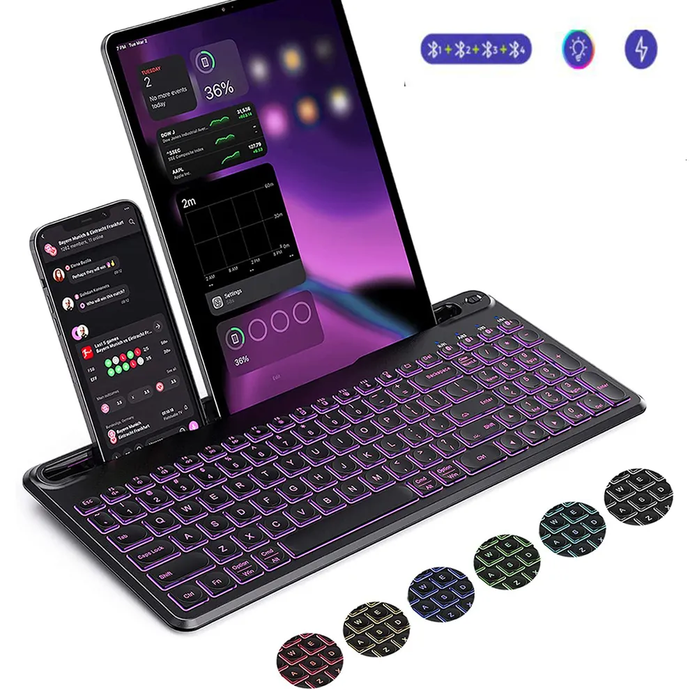 Keyboards Keyboard Bluetooth Multi Perangkat Lampu Latar Bercahaya