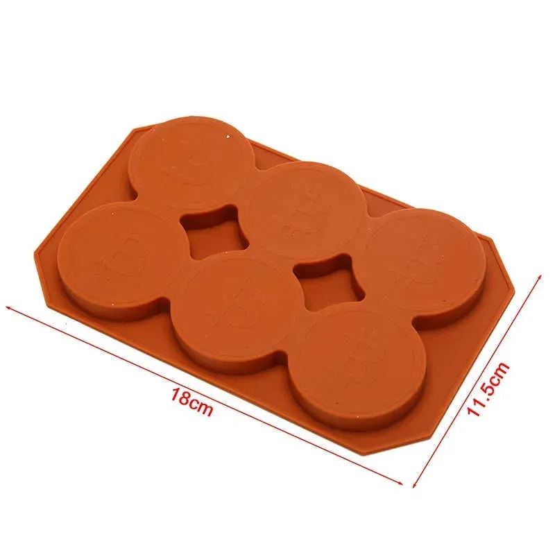 6 chocolate silicone bitcoin mold ice cube fondant patisserie candy mold cake mode decoration clouds baking accessories SAAD2022