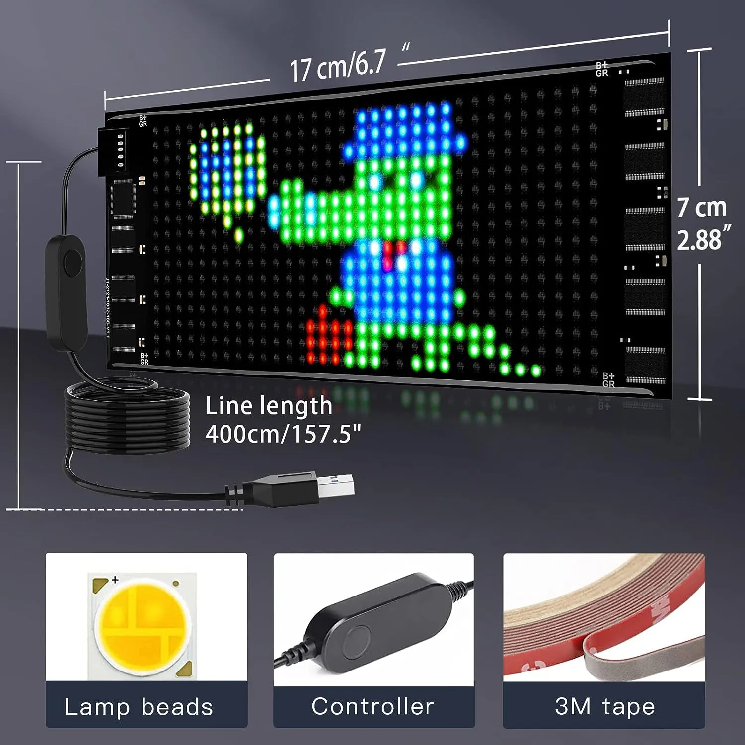 Smart Led Sign, Car Sign By Bluetooth App,flexible And Scrolling