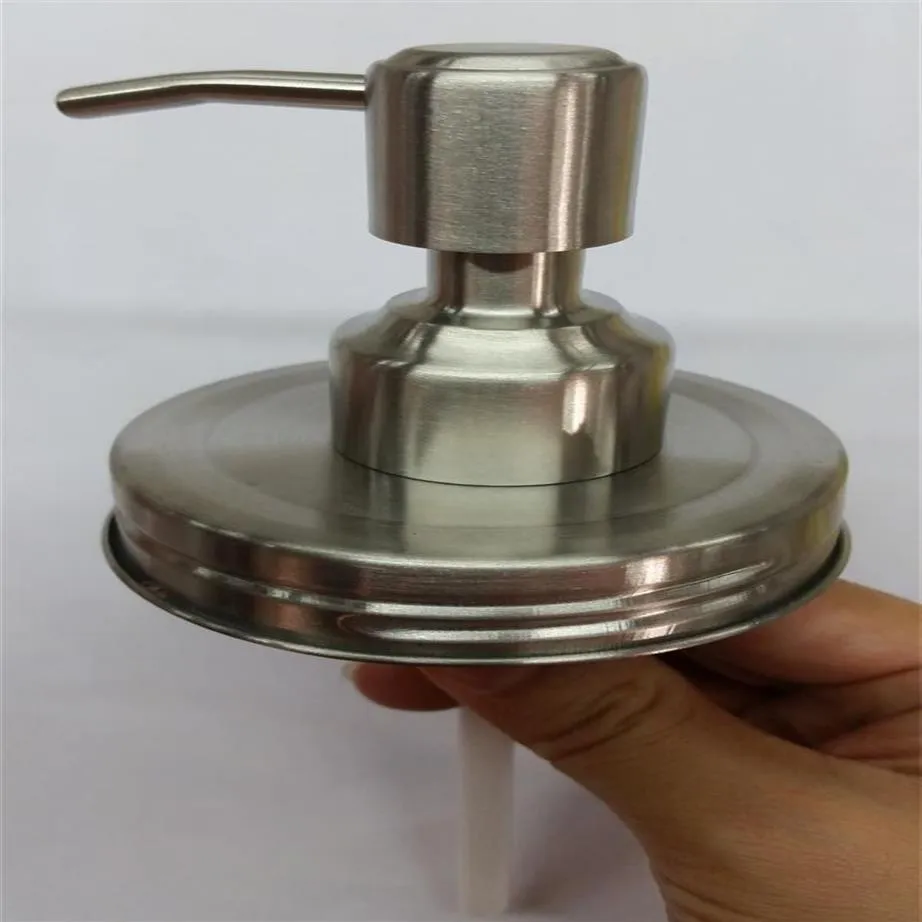100 ensembles bricolage pot Mason distributeur de savon pompe couvercle et collier pour Mason liquide lotion pompe HY-01B219y