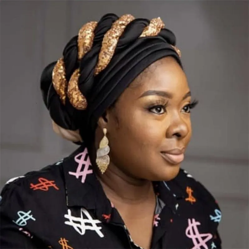 Elegant Auto Gele Headtie - Nigerian Aso Oke Turban, Pre  display picture 2