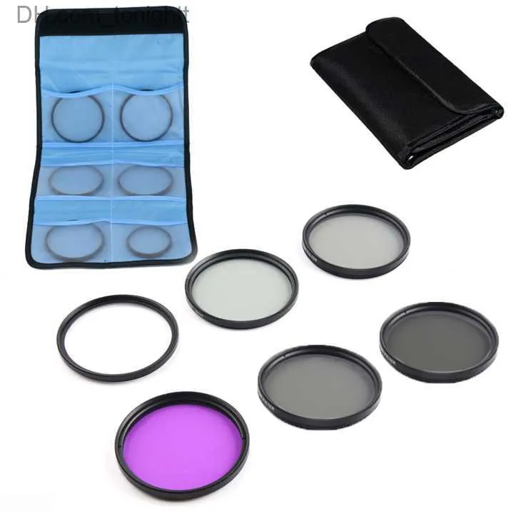 Filters 6 in 1 49 52 62 67 72 77 82mm UV CPL FLD ND2 ND4 ND8 Lens Filter Kit Camera Polarizer for Nikon Pentax DSLRs Q230905