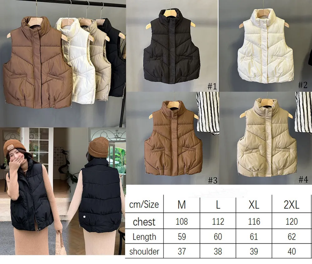 Lu-02 Womens Down Parkas Puffer Vest Jacket Woman Jackets Sleeveless Coat Designer Spring Autumn Outwears Coats Windbreaker