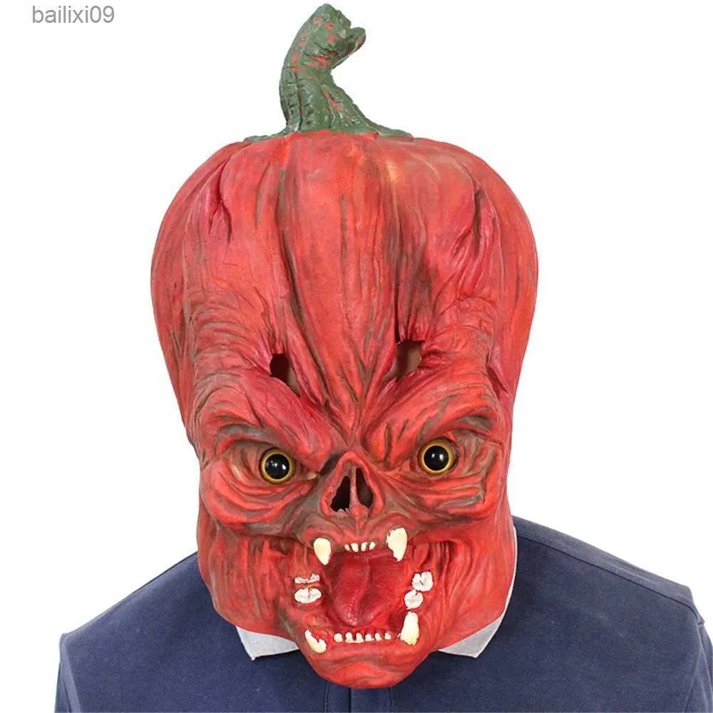 Máscaras de fiesta Máscara de cabeza de calabaza Halloween Novedad Disfraz Fiesta Látex Máscara de cabeza completa Calabaza Cosplay Disfraces Máscaras T230905