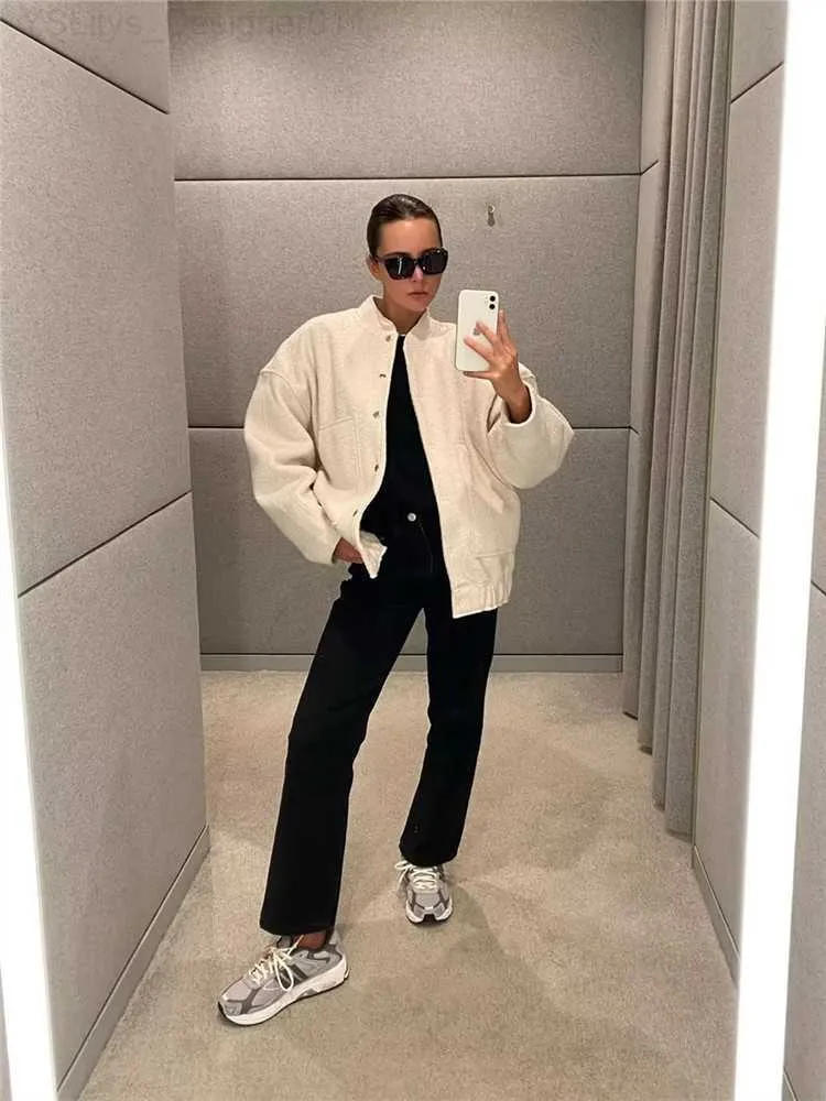 2023 Y2K Cropped Wool Blend Coat TRAF Gray Bomber Jacket 2023 Y2K Cropped Wool Blend Coat TRAF Gray Bomber Jacket