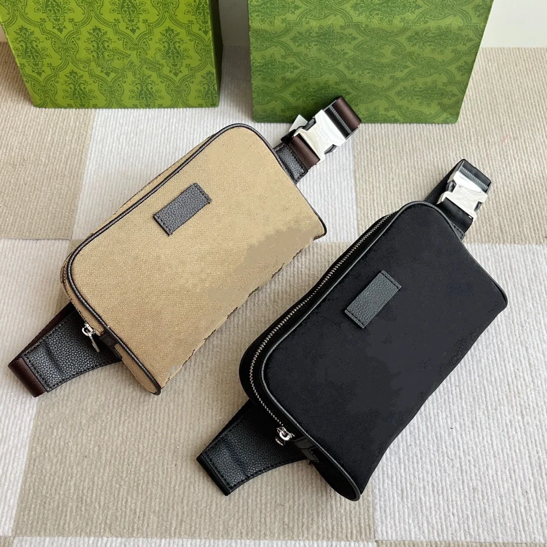 Marsupio unisex beige nero Marsupio in tela di alta qualità Marsupio da esterno Casual Fannypack Borse a tracolla moda Donna Uomo Borse giornaliere Borsa a tracolla 449174