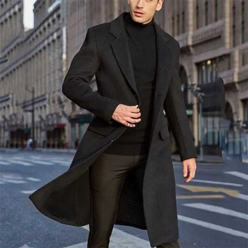 Mélanges de laine pour femmes 2023 automne et hiver nouveaux hommes britanniques Long Trench manteau en laine haut Coatcasaco Sobretudo Masculino Ropa Hombre HKD230904