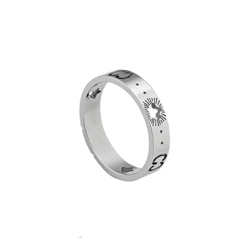 2024 новое дизайнерское кольцо Двойное G-образное серебряное кольцо для пары Кольца Голова скелета Эмаль Голова тигра Роскошные ювелирные изделия Высокое качество Spot Оптовая продажа