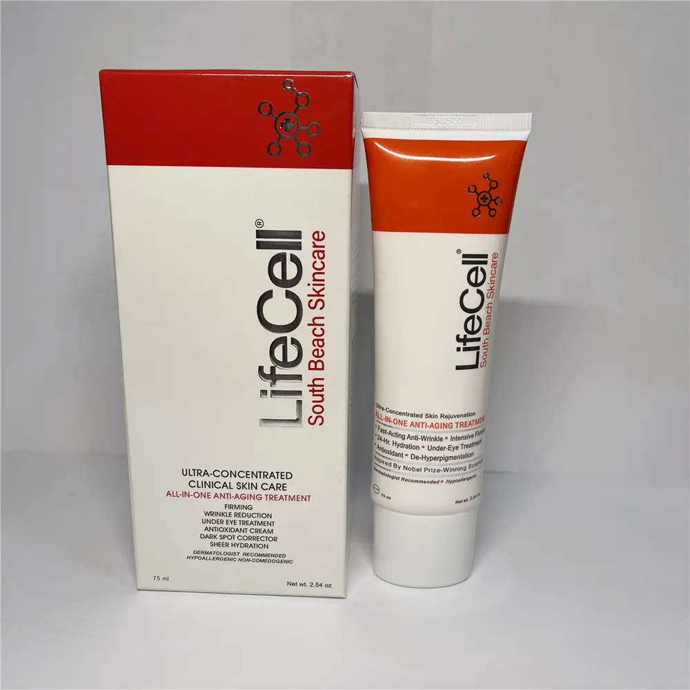 Life Cell All In One Skin Tightening Treatment 75ml Creme facial hidratante LifeCell Cooling Under Eye Treatment 20ml Cremes para os olhos de alta qualidade para envio rápido de cuidados com a pele