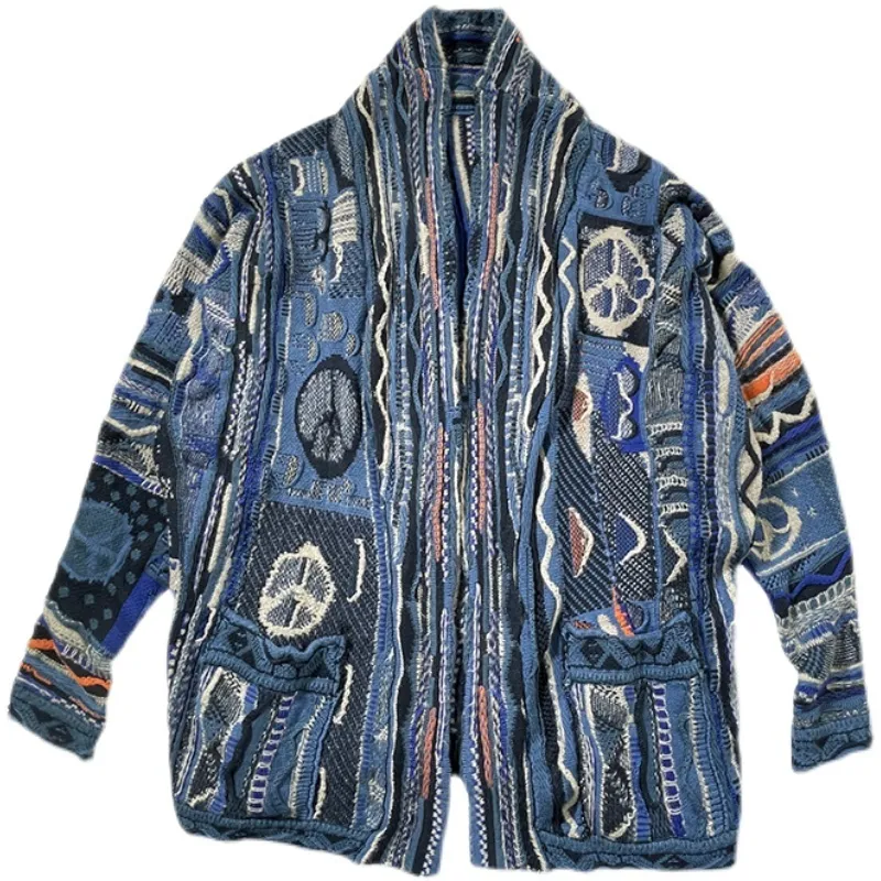 Truien voor heren Kapital Hirata Hehong Anti-oorlog retro vest Nationale stijl Zware industrie Losse trui Kasjmier Open steek Oversized 230904