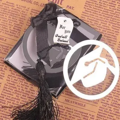 Graduation Cap Metal Bookmark With Elegant Black Tassel Party Souvenirs Graduate Party Faovr Gifts For Guest