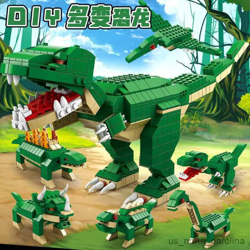 Blöcke Stadt Kreativität Jurassic Dinosaurier Wald Abenteuer in DIY Zubehör Bausteine Spielzeug Geschenke R230905