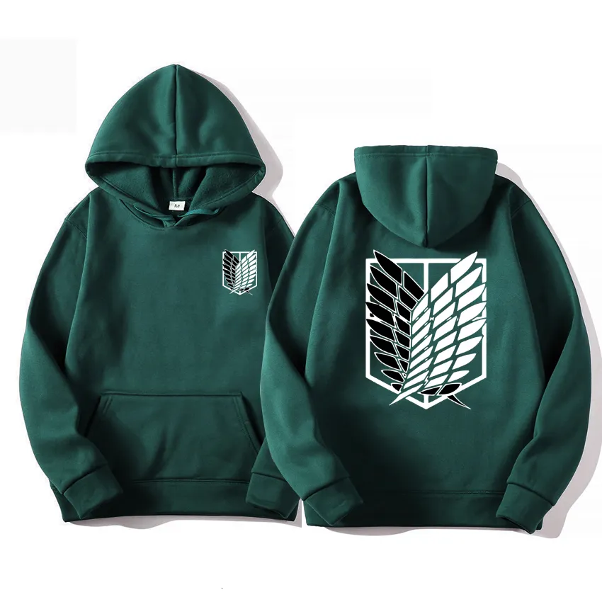 Mäns hoodies tröjor attackerar på Titan Men's Hoodie Anime Hoodies Men Women Streetwear Pullover Harajuku Shingeki No Kyojin Hoodies Sweatshirt kläder 230905