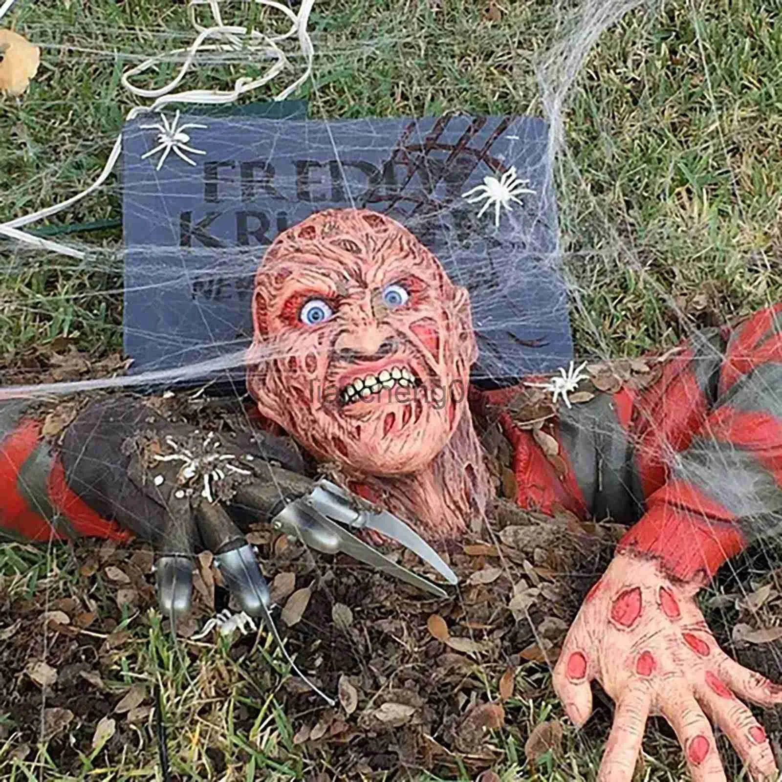 Décoration de fête Cauchemar Freddy Krueger Tomb Walker Tenture murale en résine Artisanat Halloween Poupées d'horreur Ambiance effrayante Décoration de vacances x0905