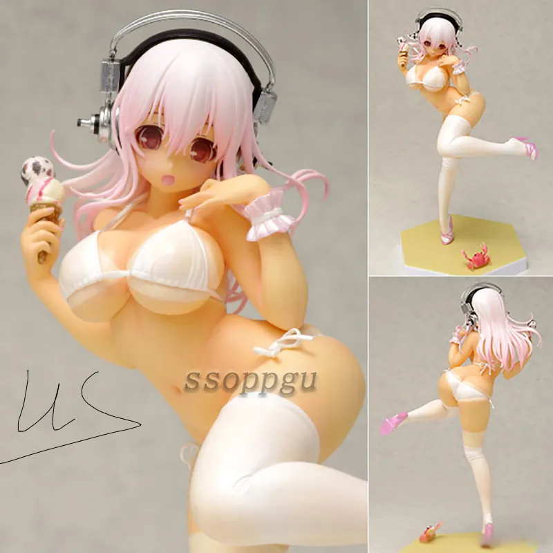 Finger Toys BEACH QUEENS Swimsuit SoniComi Super Sonico Figure Adult Girl Model Toys PVC Action Figure Collection Model Toys Doll Kids Gifts