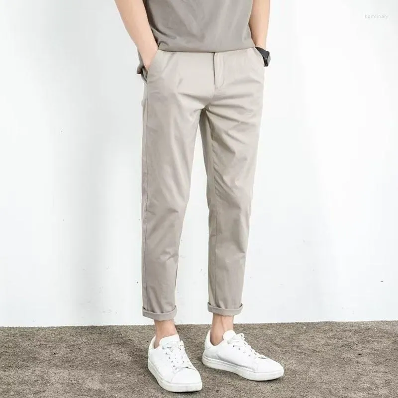 Męskie spodnie 2023 Summer Casual Pencil Men Solid prosta bawełniana moda biznes