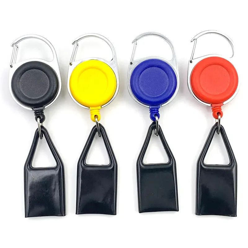 Premium Colorful Rubber Lighter Sheath Case Plastic Lighter Leash Clip to Pants Retractable Reel Metal Keychain Lighter Holder