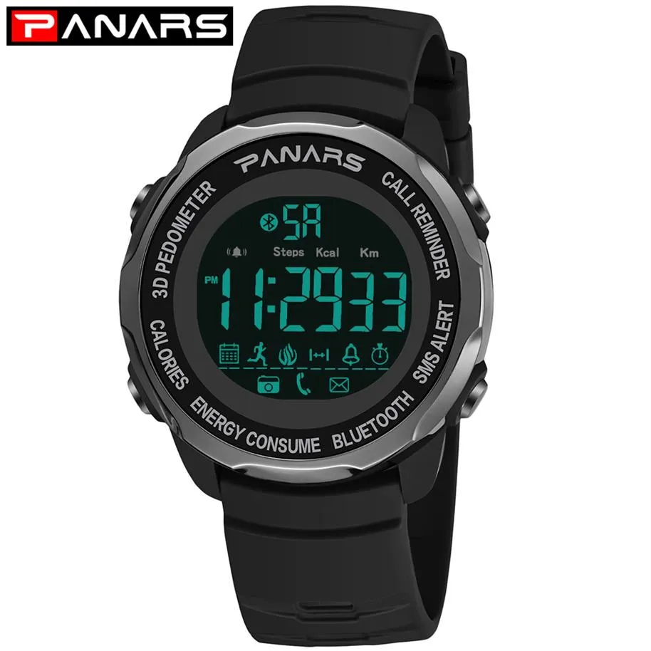 PANARS Nieuwe Collectie Mode Smart Sport Horloge Mannen 3D Stappenteller Polshorloge Heren Duiken Waterbestendig Horloges Wekker 8115288t