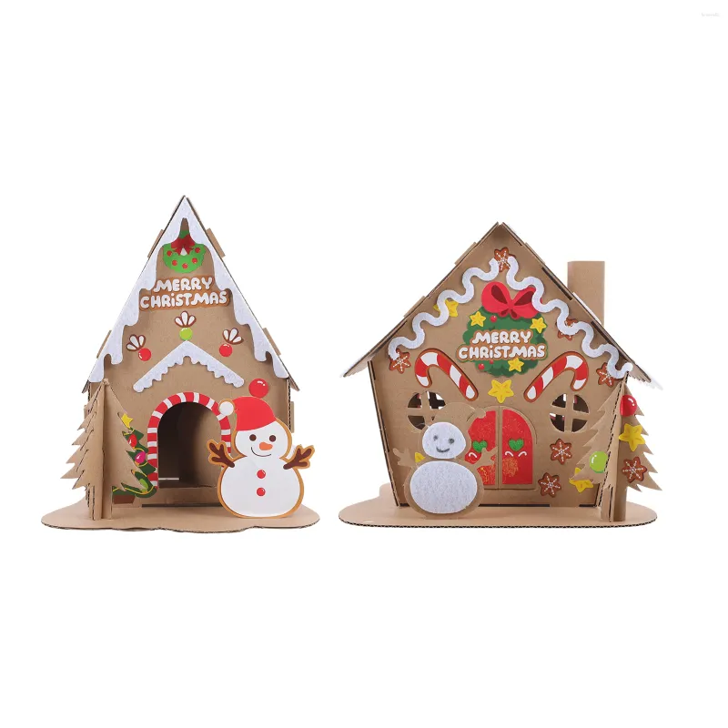 Палатки и укрытия, 2 комплекта, рождественский домик для печенья, игрушки «сделай сам», светящиеся украшения, бумага, домашние детские игрушки